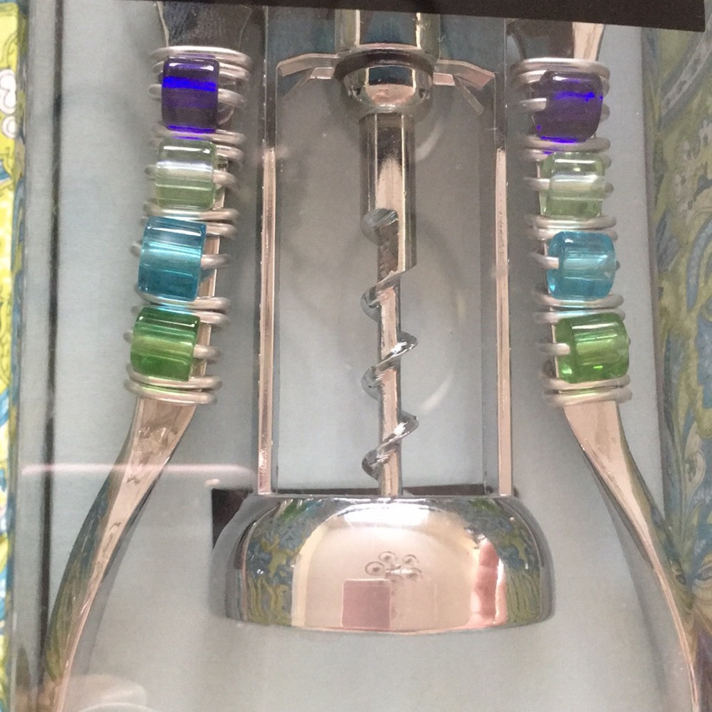 Corkscrew wine opener Cynthia Rowley bejeweled NIB